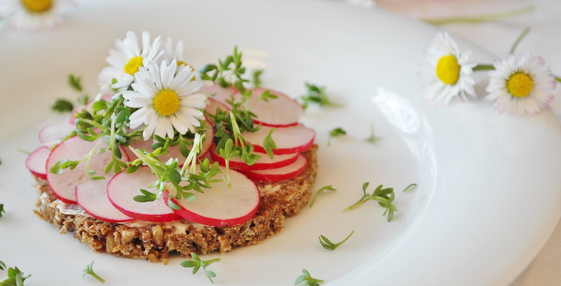whole wheat bread, food, edible, plate, cress, feed, nutrition, kitchen, flower arrangement, vegetable, grain bread, decorate, tasty, garnish, healthy