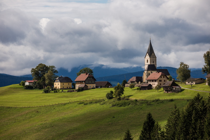 Alpen, church, aerial photo, daytime, k, chapel, christianity, white, Österreich, photo, concrete, 4K, rural Scene, house, aerial, Straßburg, Kärnten