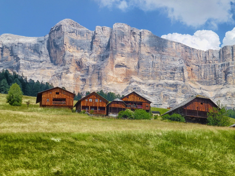 daytime, field, spring, land, beauty in nature, five, countryside, sky, beside, mountain, built structure, outdoors, building exterior, houses, plant, mountain range