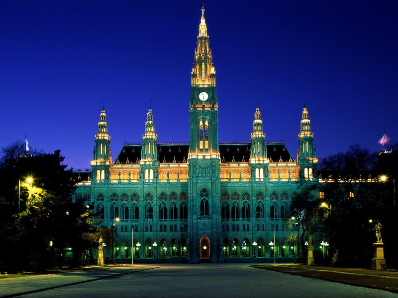 built structure, lights, gothic style, structure, government, palace, nature, blue, architecture, 720P, building exterior, building, city, concrete, no people
