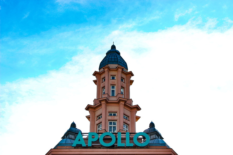 religion, blue, Apollo, spire, building exterior, no people, day, the past, low angle view, belief, place of worship, rooftops, travel destinations, cloud - sky