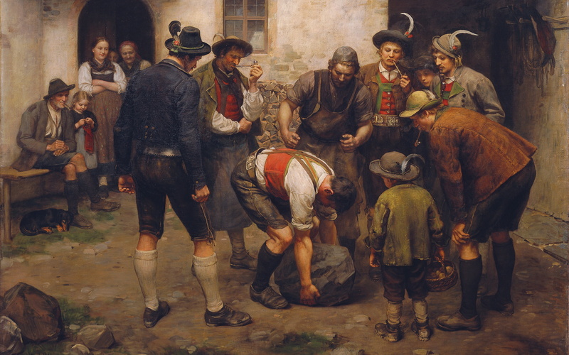 2K, Franz Defregger, Power test, Test of strength, Kunsthistorisches Museum ( Vienna ), Franz von Defregger, Austrian painter, The Trial Of Strength, The Museum of art history ( Vienna )