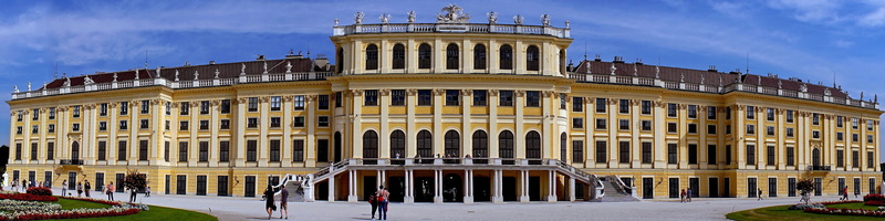 Panoramic, no People, outdoors, building Exterior, authority, travel destinations, cloud - sky, incidental people, Schönbrunn Palace, the past, day, government