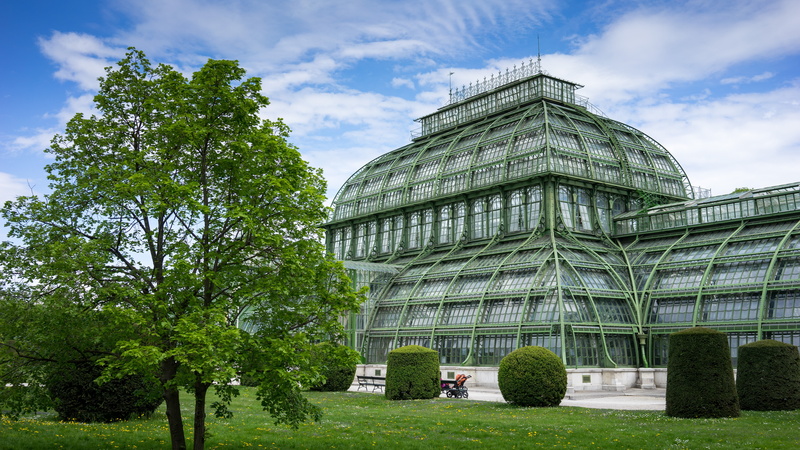 built Structure, nouveau, hedge, day, building, famous Place, palmhouse, palmenhaus, growth, gray, glass, palace, city, building exterior, travel, schloss