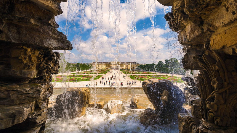 1080P, Garden, Palaces, Schönbrunn Palace, Austria, Palace, Vienna, Fountain