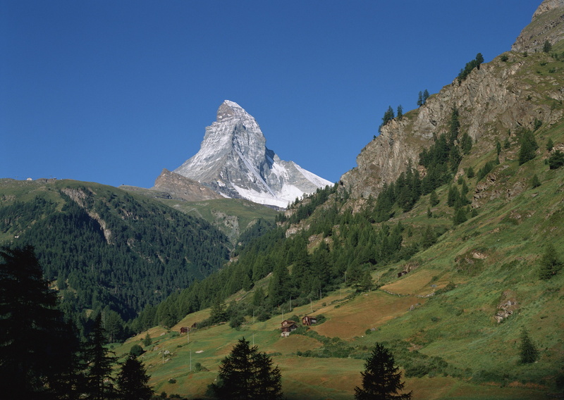 Alps, mountain peak, outdoors, no people, 2K, Matterhorn, scenics - nature, day, mountain range, non-urban scene, mountains, snowy peak, environment, nature