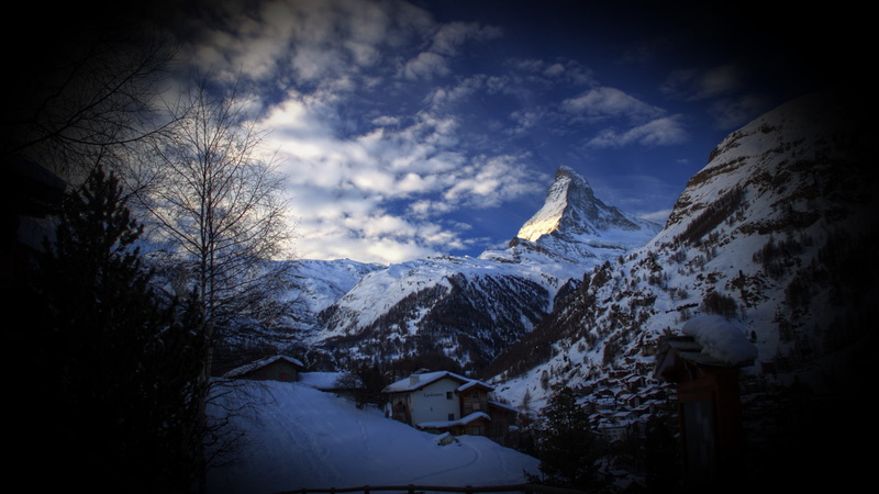 snow, snowcapped mountain, cold temperature, beauty in nature, house, no people, trees, cloud - sky, tranquility, winter, tranquil scene, environment, mountain