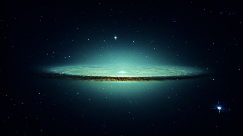 Sombrero Galaxy, 1080P, space art, galaxy, digital art, stars, space