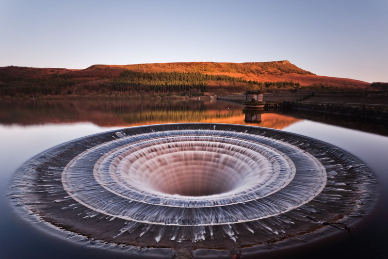 beauty in nature, concentric, circle, tranquility, clear sky, no people, non-urban scene, scenics - nature, sky, sunset, geometric shape, whirlpool, tranquil scene