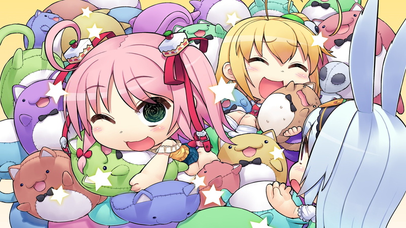 bunny, sorami, chibi, otonashi, girls, wallenstein, abua, 2K, chocola, wink, animal, whirlpool, ears, black, yukano, elise, kurokawa