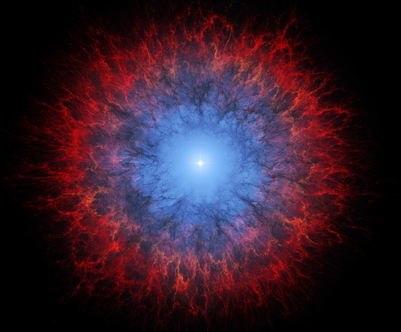 illuminated, nature, single object, beauty in nature, supernova, sky, the universe, night, star, circle, mystery, 5K, red, no people, blue