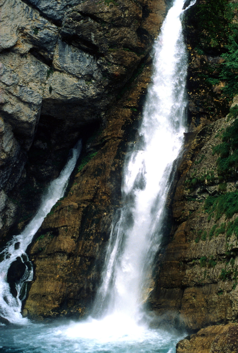 blurred motion, environment, rock - object, waterfall, outdoors, formation, beauty in nature, land, no people, solid, flowing, motion, slovenia, low angle view