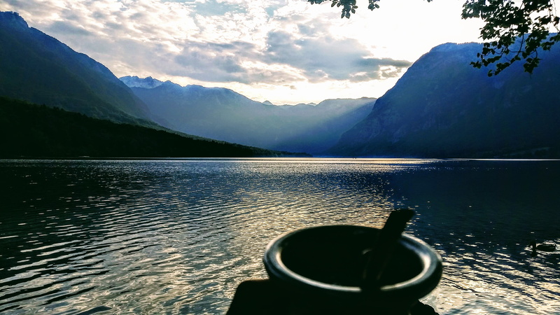 water, blue, sky, breakfast, slovenia, scenics - nature, idyllic, travel destinations, te, lake bohinj, tranquil scene, 2K, tranquility, reflection