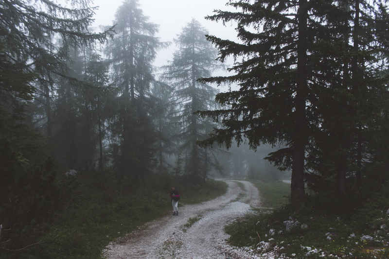 lifestyles, scenics - nature, 5K, outdoors, tranquil scene, real people, bohinjsko jezero, non-urban scene, nature, one person, road, beauty in nature