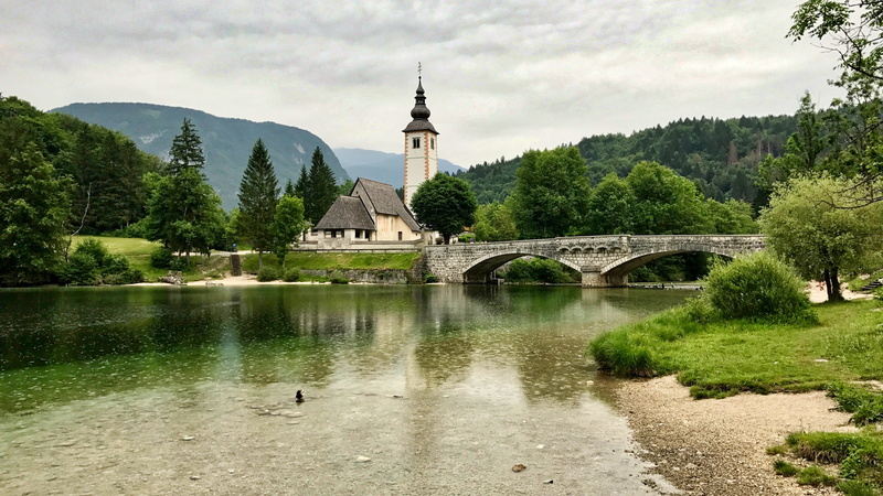 near, bridge - man made structure, built structure, Mountains, waterfront, Slovenia, architecture, trees, white, reflections, connection, outdoors, nature