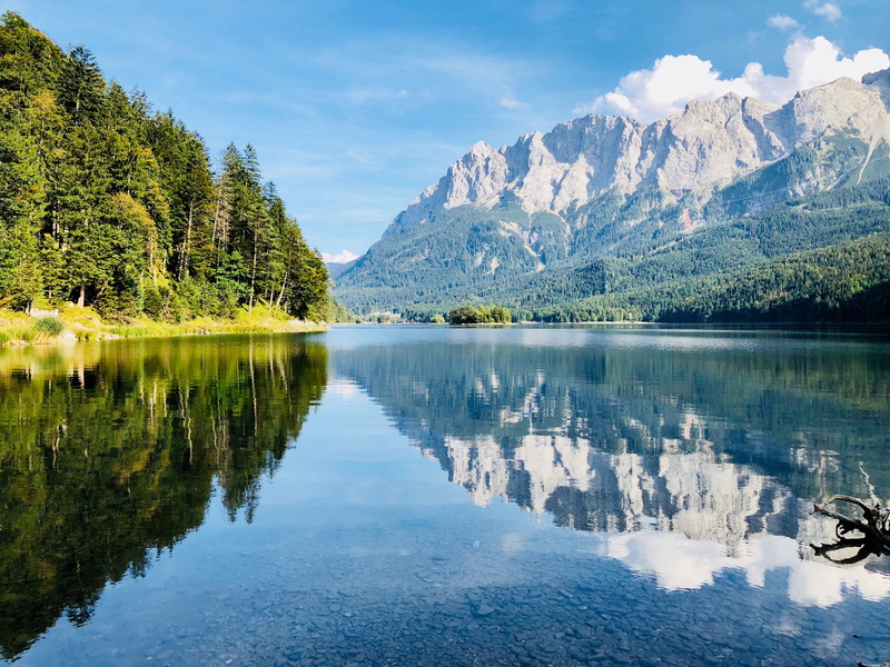 abies, lake, 4K, reflection lake, ice, bavaria, fir, beauty in nature, mountain, tranquility, non-urban scene, sky, day, tranquil scene, scenery, scenics - nature