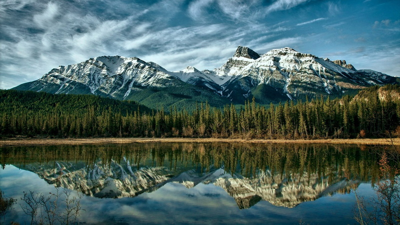 water, no people, snowcapped mountain, tranquil scene, outdoors, lake, reflection lake, winter, tranquility, snow, cold temperature, mountain range, mountain