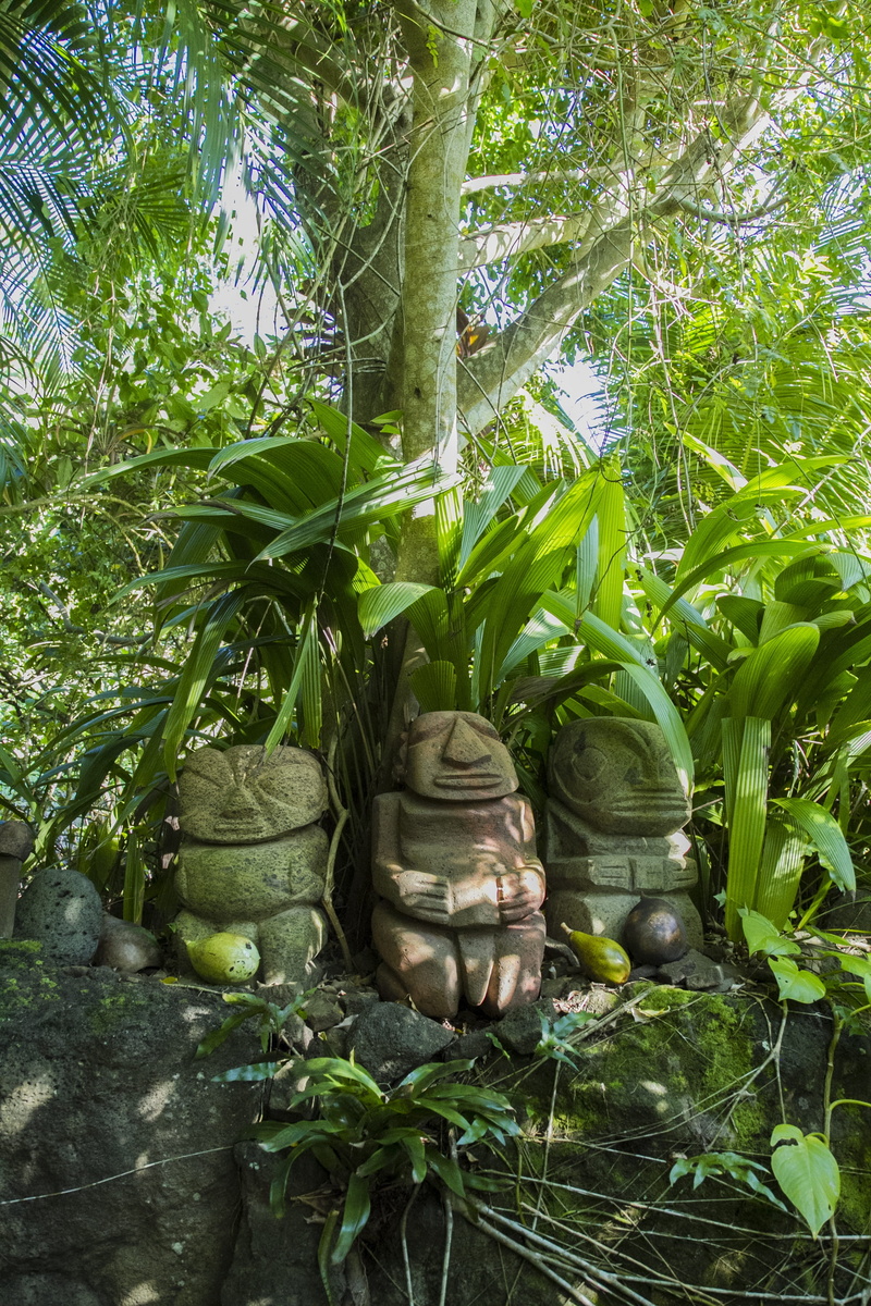green color, tourism, foliage, no people, outdoors, Fare, landscape, rohotu, day, palms, Kane, tahiti, scenery, spirituality, human representation, statue