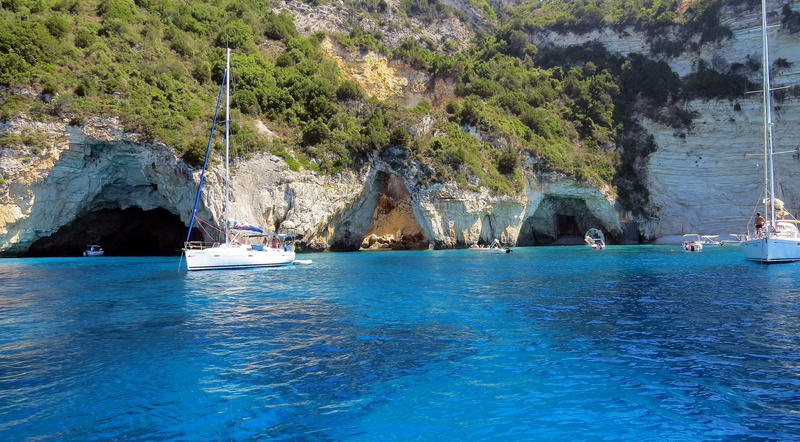 reflection, beauty in nature, mode of transportation, Anti, transportation, boat, white cliffs, body, Beach, water, Paxos, the sun, waterfront, outdoors