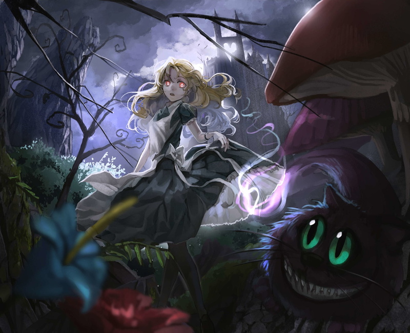 plant part, real people, leisure activity, one person, human body part, indoors, Cheshire Cat, art and craft, plastic, Alice (Alice in Wonderland), young women