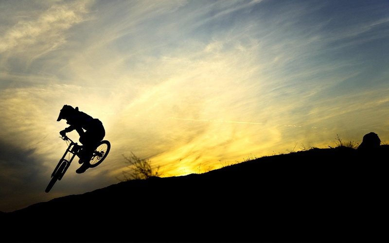 extreme sports, leisure activity, sports, bicycle, mode of transportation, mid-air, land vehicle, lifestyles, transportation, adventure, cloud - sky, nature