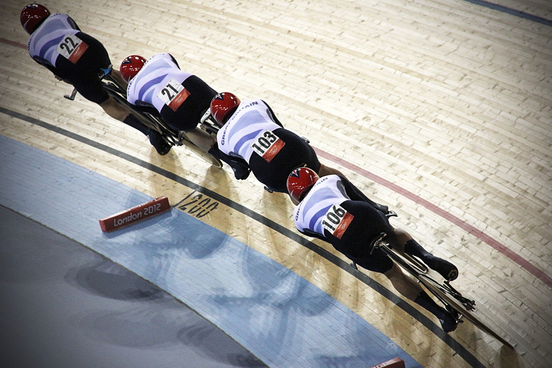seat, athlete, race, winter sport, in a row, full length, sport, 5K, uniform, competition, high angle view, track, bike, people, four, bicycles, real people