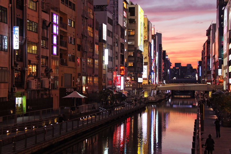 sunset, shopping, romance, sky, asian, illuminated, building, food, lovely, cloud - sky, office building exterior, residential district, japan, bright