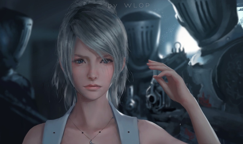 Luna (Final Fantasy XV), 1080P, WLOP, Final Fantasy, artwork, fantasy art, Final Fantasy XV, video games