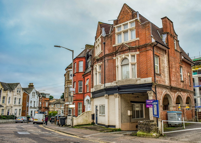 houses, 4K, building exterior, road, car, buildings, cloud - sky, architecture, bournemouth, day, transportation, low angle view, england, window, neighbourhood