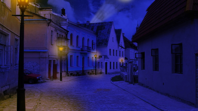 lighting, city, street view, footpath, sky, street light, electric lamp, night, house, dusk, no people, the way forward, residential district, illuminated