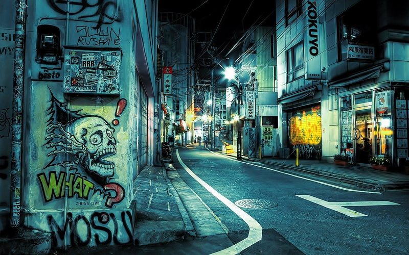 building exterior, World, no people, text, street light, Japan, road, Asia, marking, transportation, Tokyo, illuminated, direction, communication, asphalt