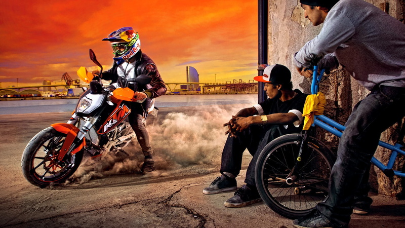 riding, underbone, people, BMX, men, outdoors, biker, ride, sports helmet, city, orange, motorcycle, group of people, land vehicle, helmet, mode of transportation