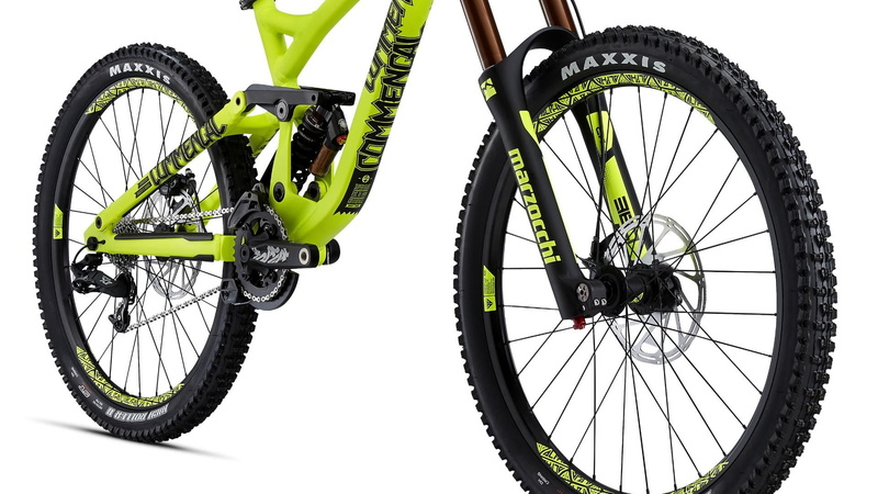 cut out, land vehicle, sport, day, nature, 1080P, black color, tire, studio shot, mtb, bike, spoke, commencal, gear, bicycle, wheel, green color, metal
