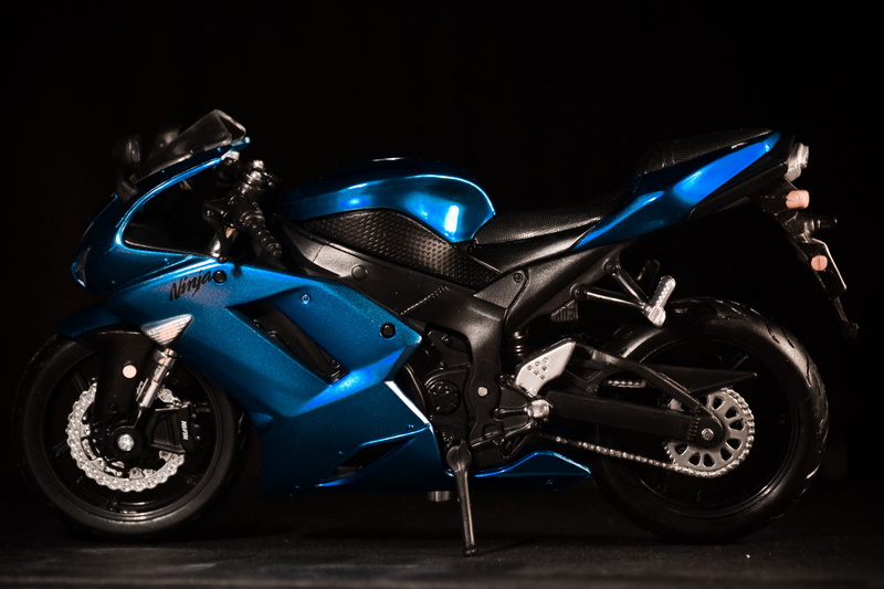 motorbike, motor vehicle, customized, blue, illuminated, mode of transportation, car, kawasaki, city, sports, tire, ninja, driving, motorsport, transportation