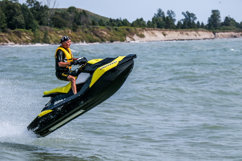 midair, yellow, nautical vessel, skill, air, splash, men, sea, leisure activity, watercraft, adult, side view, kayak, riding, safety, wafe, 5K, motion
