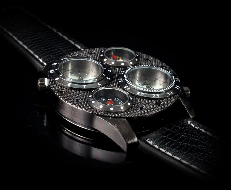 indoors, camera - photographic equipment, studio shot, arts culture and entertainment, black background, no people, 2K, time, silver, steel, black, silver colored