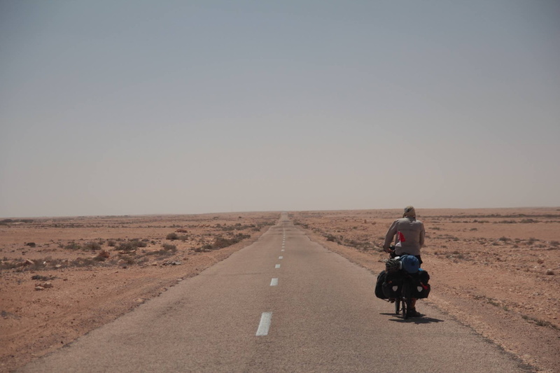 climate, landscape, desert, real people, riding, horizon over land, direction, road, nature, copy space, 1080P, rear view, lifestyles, the way forward
