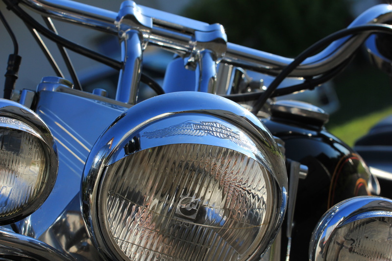 close up, harley, car, mode of transportation, blue, vehicle, retro styled, luxury, day, harley davidson, motorcycle, usa, silver, 5K, vintage car, lamp