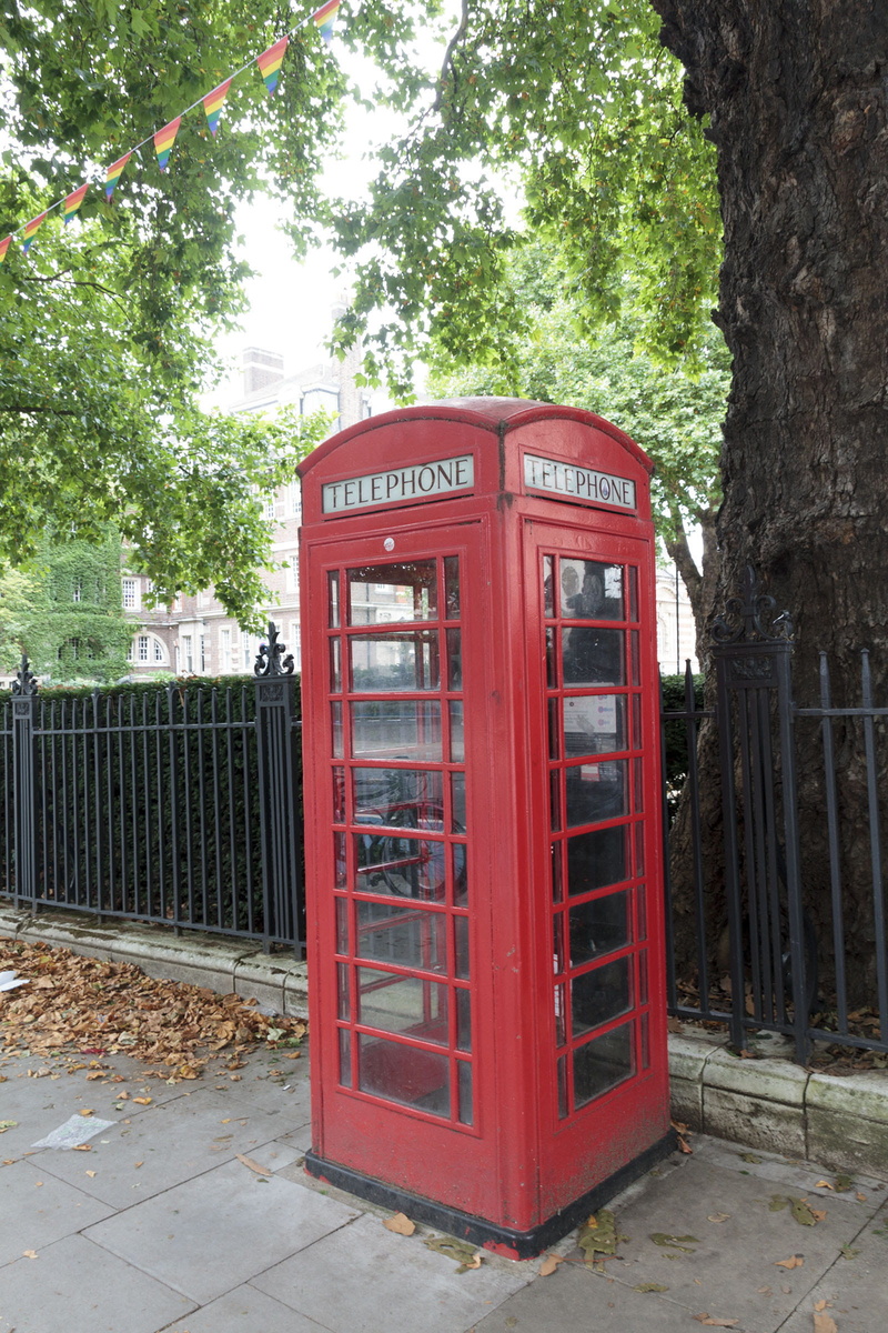 outdoors, united, telecommunications equipment, nature, telephone booth, plant, old, center, britain, red, trunk, public, kingdom, phone, western script