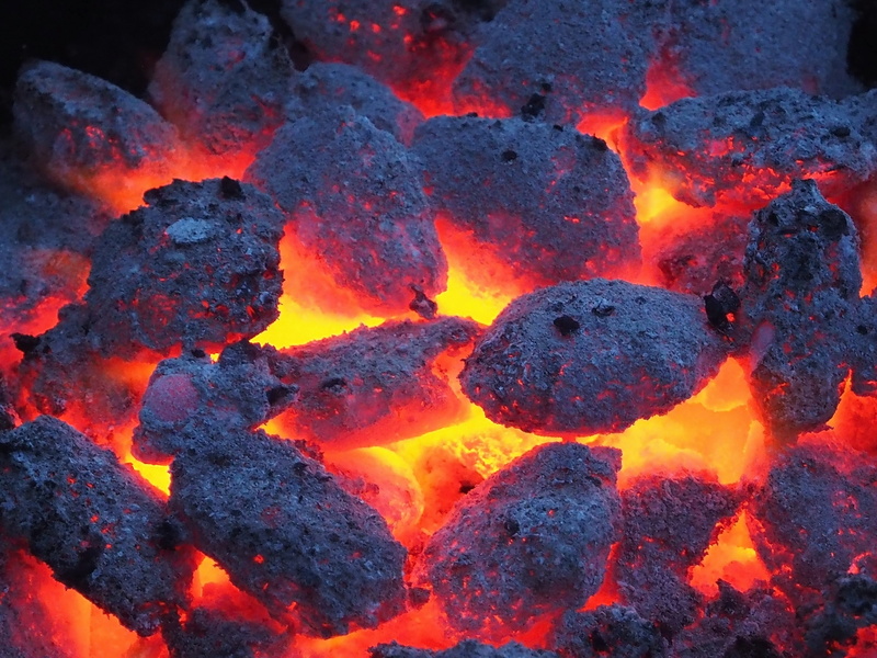 beauty in nature, glowing, flame, grill, power in nature, fire, night, flowing, barbecue, coal, no people, geology, bonfire, red, fire - natural phenomenon
