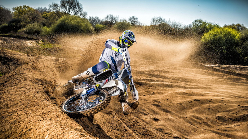 dirtbike, white, Husqvarna TC250, s, 4K, drift, men, motocross, motocross range unveiled
