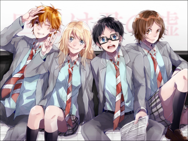 Ryota Watari, Tsubaki Sawabe, Kaori Miyazono, Anime, Kousei Arima, Your Lie in April, 1080P