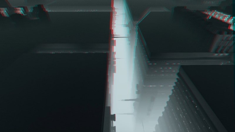 cityscape, 1080P, digital art, monochrome, anaglyph 3D, building, 3D