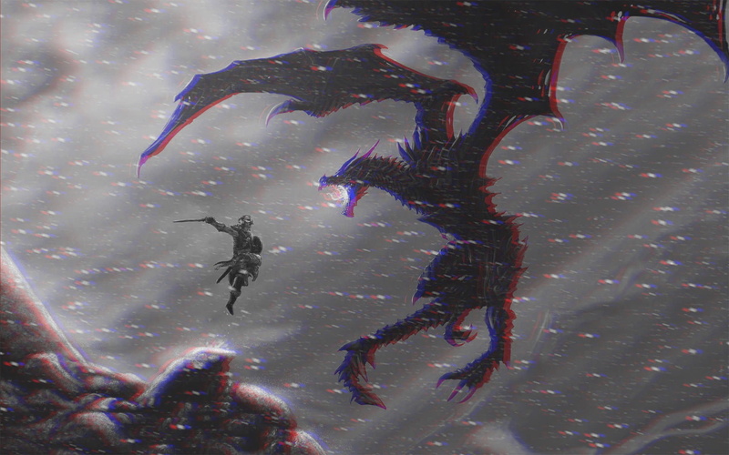 3D, anaglyph 3D, The Elder Scrolls V: Skyrim, video games, 1080P