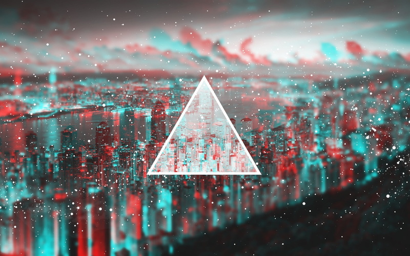 illuminated, design, window, building, night, triangle shape, sky, snowing, close-up, nature, Triangle, no people, Cityscape, digital composite, architecture