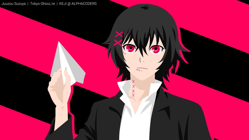 Juuzou Suzuya, Black Hair, Boy, Minimalist, Tokyo Ghoul:re, 1080P, Anime