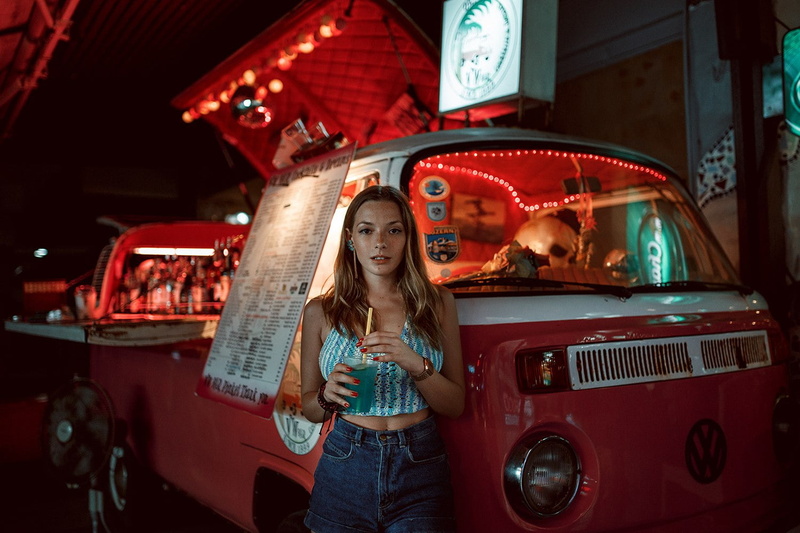 denim, happiness, bottoms, standing, young adult, Russian Model, casual clothing, young women, transportation, 720P, red, portrait, blue, emotion, car
