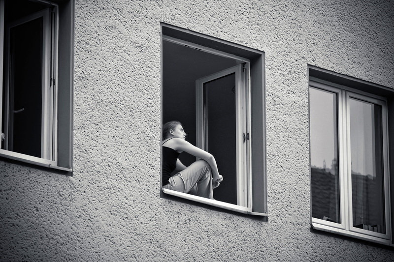 wall - building feature, waiting, photo, transparent, house, young, home, men, street photography, 4K, real people, teenager, beside, outdoors, sit, woman