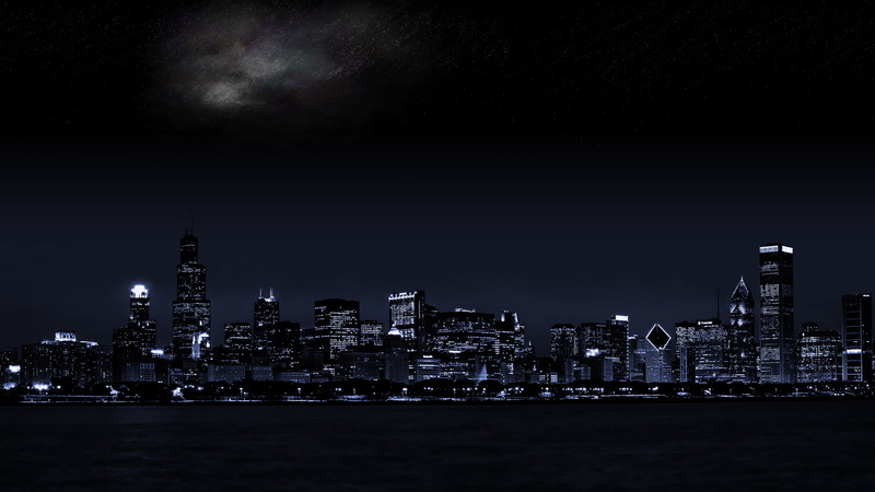 night, urban, skyline, cityscape, Chicago, city, 1080P