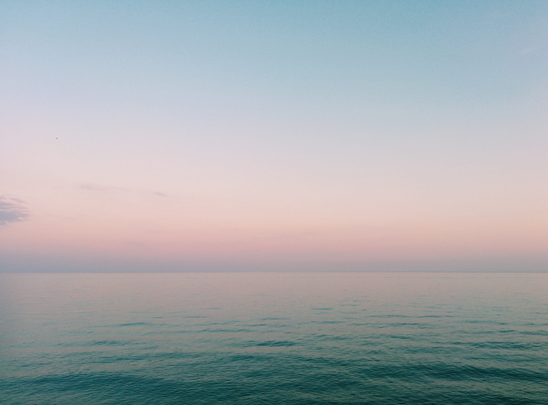 sunrise, sea, sky, tranquility, nature, lovely, non-urban scene, no people, texture, orange color, horizon, clear sky, green, ocean, copy space, centre island